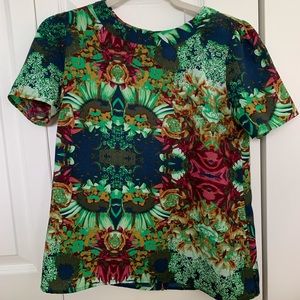 CC / floral blouse with gold detailing